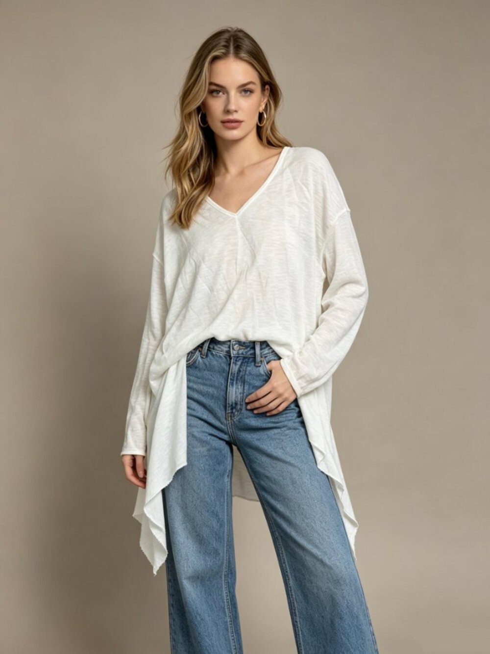 Forever 21 Womens Heathered Long Sleeves T-Shirt Size S